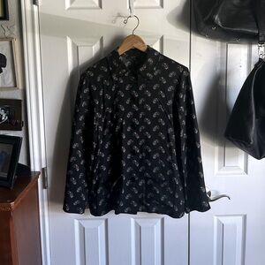 ETRO Black Long Sleeve Paisley Print Button Down Blouse